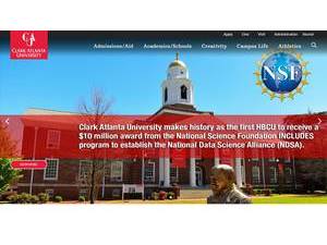 Clark Atlanta University's official website homepage screenshot