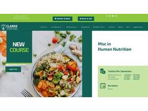 Clarke International University's official website homepage screenshot