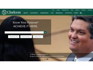 Clarkson University's official website homepage screenshot