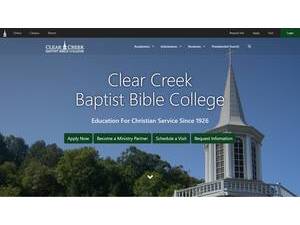 Clear Creek Baptist Bible College's official website homepage screenshot