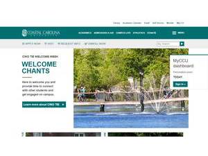 Coastal Carolina University's official website homepage screenshot