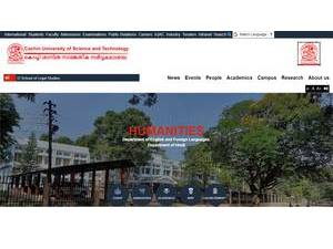 Cochin University of Science and Technology's official website homepage screenshot