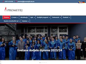 College for Applied and Legal Sciences Prometej's official website homepage screenshot