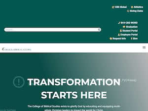 College of Biblical Studies's official website homepage screenshot