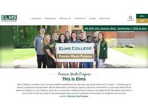 College of Our Lady of the Elms's official website homepage screenshot