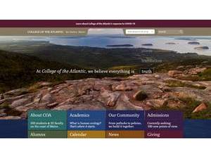 College of the Atlantic's official website homepage screenshot