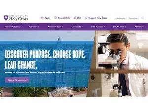 College of the Holy Cross's official website homepage screenshot