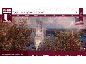 College of the Ozarks's official website homepage screenshot
