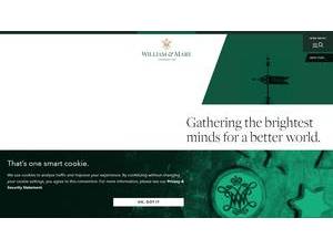 College of William & Mary's official website homepage screenshot