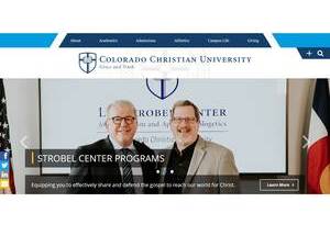 Colorado Christian University's official website homepage screenshot