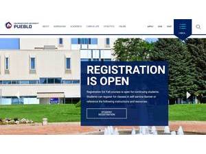 Colorado State University-Pueblo's official website homepage screenshot