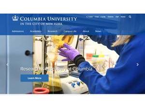 Columbia University in the City of New York's official website homepage screenshot
