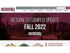 Concord University's official website homepage screenshot