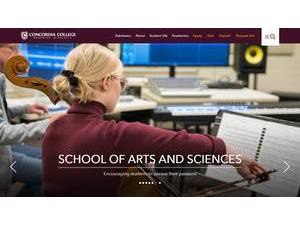Concordia College's official website homepage screenshot