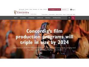 Concordia University's official website homepage screenshot