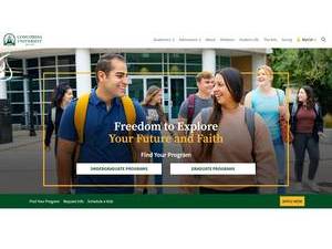 Concordia University Irvine's official website homepage screenshot