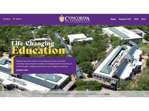 Concordia University Texas's official website homepage screenshot