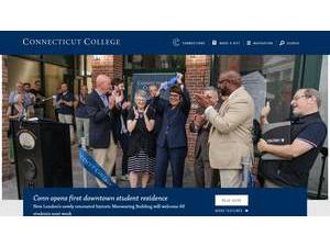 Connecticut College's official website homepage screenshot