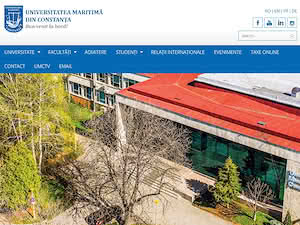 Constanta Maritime University's official website homepage screenshot
