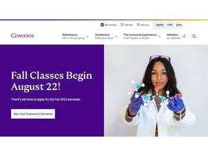 Converse College's official website homepage screenshot