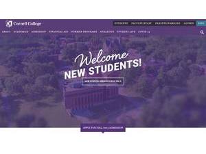 Cornell College's official website homepage screenshot