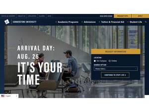 Cornerstone University's official website homepage screenshot