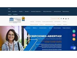 Corporacion Escuela de Artes y Letras's official website homepage screenshot