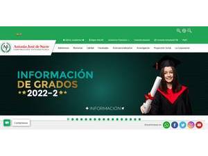 Corporacion Universitaria Antonio Jose de Sucre's official website homepage screenshot