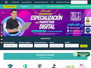 Corporacion Universitaria del Huila's official website homepage screenshot