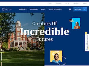 Cottey College's official website homepage screenshot