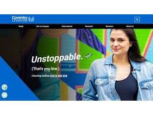 Coventry University's official website homepage screenshot
