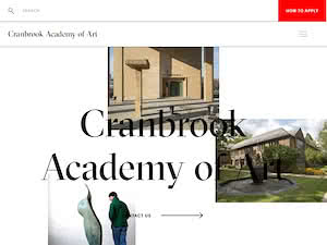 Cranbrook Academy of Art's official website homepage screenshot
