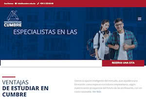 Cumbre Private university's official website homepage screenshot