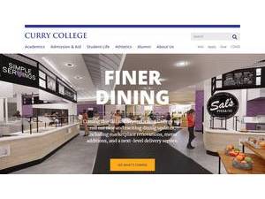 Curry College's official website homepage screenshot