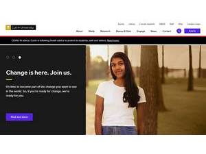 Curtin University's official website homepage screenshot