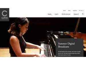 Curtis Institute of Music's official website homepage screenshot