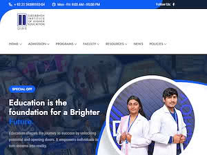 Dadabhoy Institute of Higher Education's official website homepage screenshot