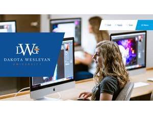 Dakota Wesleyan University's official website homepage screenshot