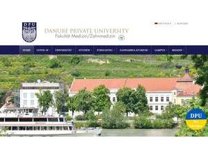 Danube Private University's official website homepage screenshot