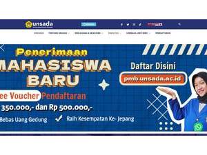 Darma Persada University's official website homepage screenshot