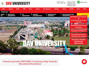 DAV University's official website homepage screenshot