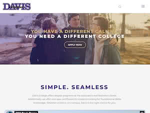 Davis College's official website homepage screenshot