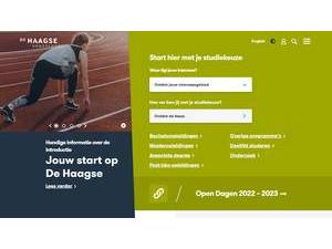 De Haagse Hogeschool's official website homepage screenshot