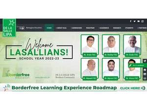 De La Salle Lipa's official website homepage screenshot