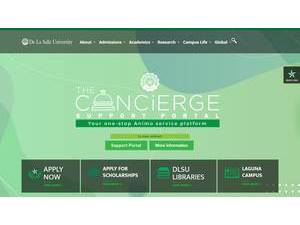 De La Salle University's official website homepage screenshot