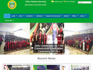 Debre Markos University's official website homepage screenshot
