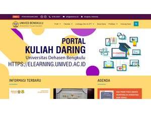 Dehasen University of Bengkulu's official website homepage screenshot
