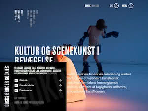 Den Danske Scenekunstskole's official website homepage screenshot