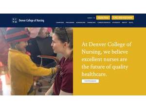 Denver College of Nursing's official website homepage screenshot