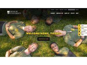 DePauw University's official website homepage screenshot